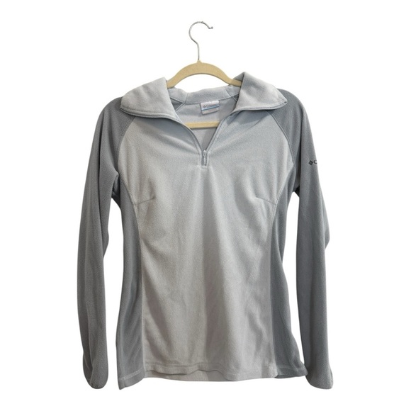 Women’s Columbia Fleece Half Zip Pull Over Light Gray ColorBlock Size Medium - Picture 1 of 5